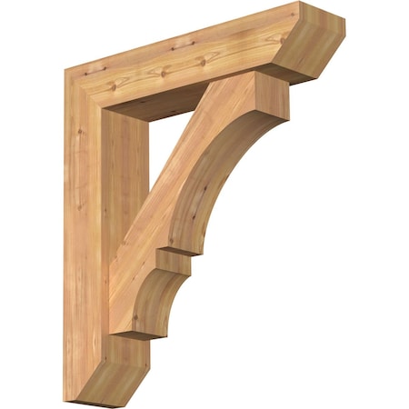 Balboa Slat Smooth Bracket w/ Offset Brace, Western Red Cedar, 7 1/2"W x 32"D x 36"H